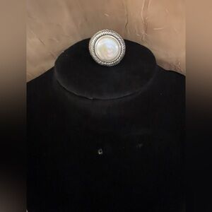 Freshwater Pearl Button Ring